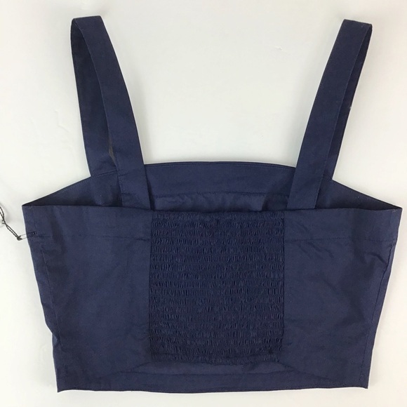 NWT Jason Wu Navy Square Neck Crop Top | Medium - Picture 3 of 10